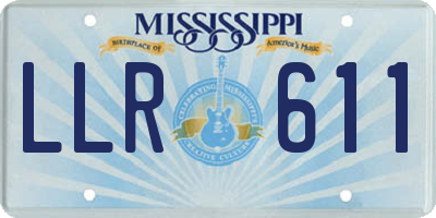 MS license plate LLR611