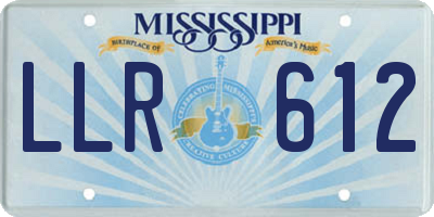 MS license plate LLR612