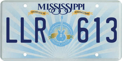 MS license plate LLR613