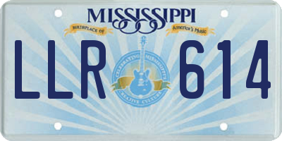 MS license plate LLR614