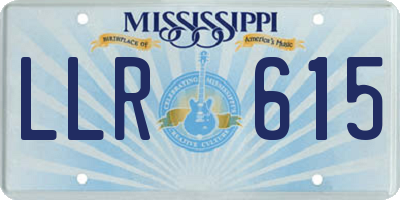 MS license plate LLR615