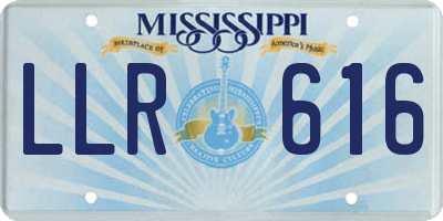 MS license plate LLR616