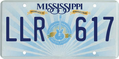 MS license plate LLR617