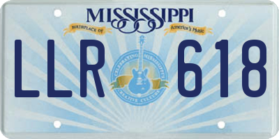 MS license plate LLR618