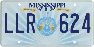 MS license plate LLR624