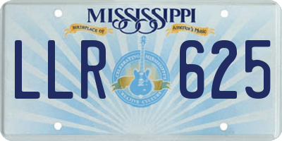 MS license plate LLR625