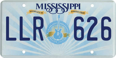 MS license plate LLR626