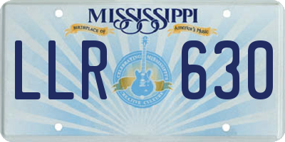 MS license plate LLR630