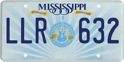 MS license plate LLR632
