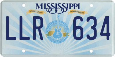 MS license plate LLR634