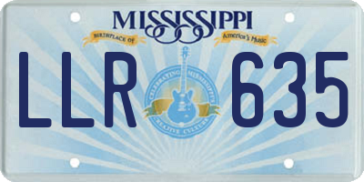 MS license plate LLR635
