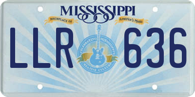 MS license plate LLR636