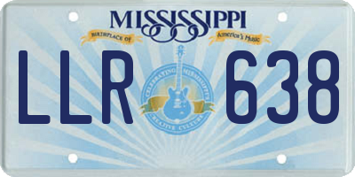 MS license plate LLR638