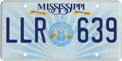 MS license plate LLR639