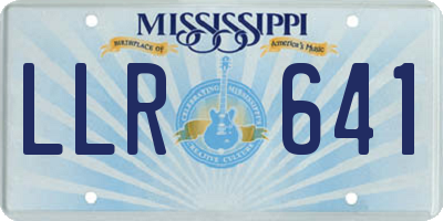 MS license plate LLR641