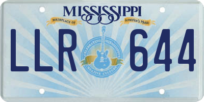 MS license plate LLR644