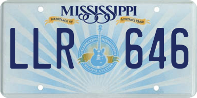 MS license plate LLR646