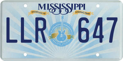 MS license plate LLR647