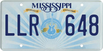 MS license plate LLR648