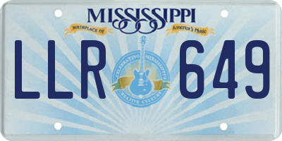 MS license plate LLR649