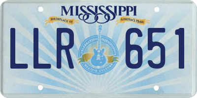 MS license plate LLR651