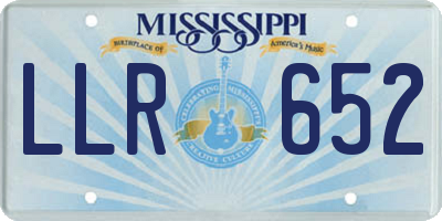 MS license plate LLR652