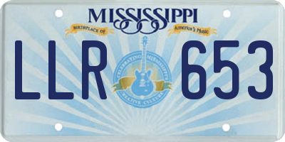 MS license plate LLR653