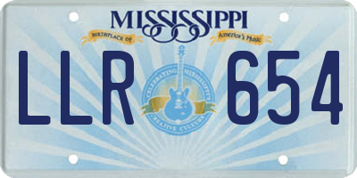 MS license plate LLR654