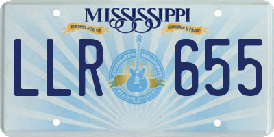 MS license plate LLR655