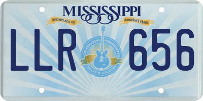 MS license plate LLR656