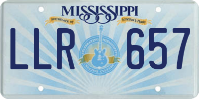 MS license plate LLR657