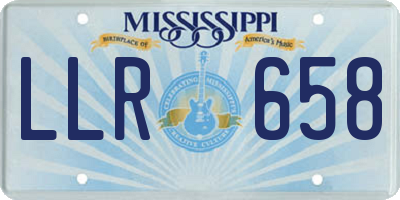MS license plate LLR658