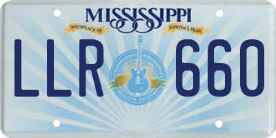 MS license plate LLR660