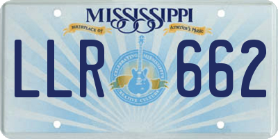 MS license plate LLR662