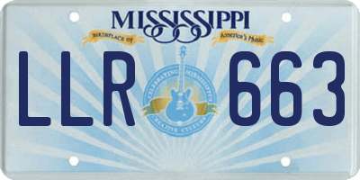 MS license plate LLR663