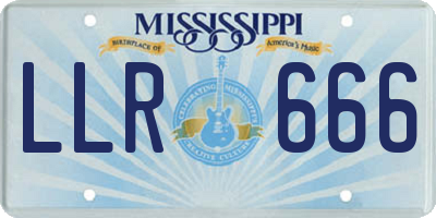 MS license plate LLR666