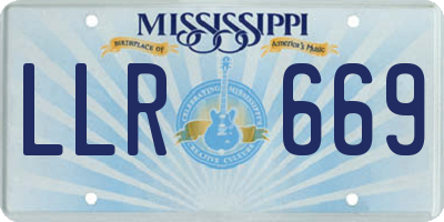 MS license plate LLR669