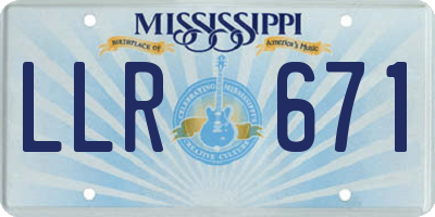 MS license plate LLR671