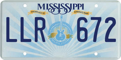 MS license plate LLR672