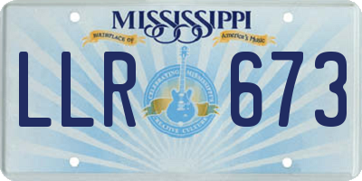MS license plate LLR673
