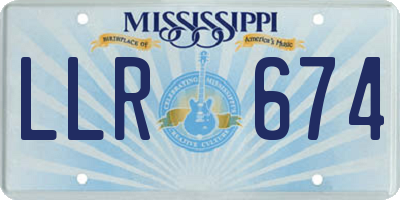 MS license plate LLR674