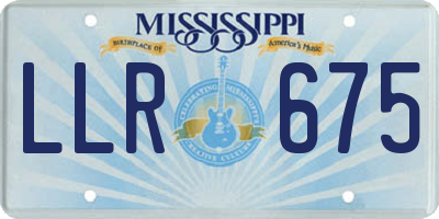 MS license plate LLR675