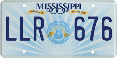 MS license plate LLR676