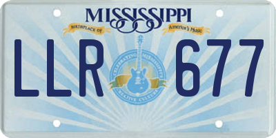 MS license plate LLR677