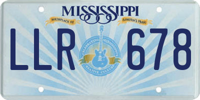 MS license plate LLR678