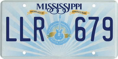 MS license plate LLR679
