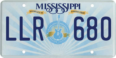 MS license plate LLR680