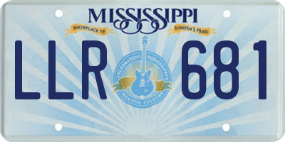 MS license plate LLR681