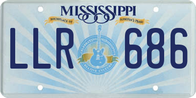 MS license plate LLR686