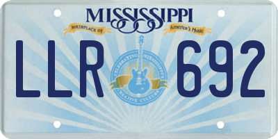 MS license plate LLR692